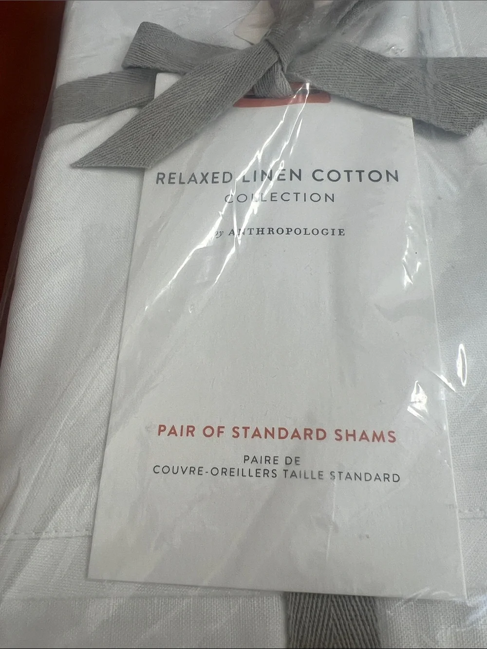 Anthropologie Relaxed Linen-Cotton Standard Shams White summer NWT
